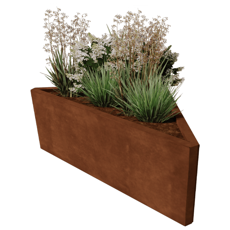 Ζαρντινιέρα από χάλυβα corten Alaska Ισοσκελές 112 cm