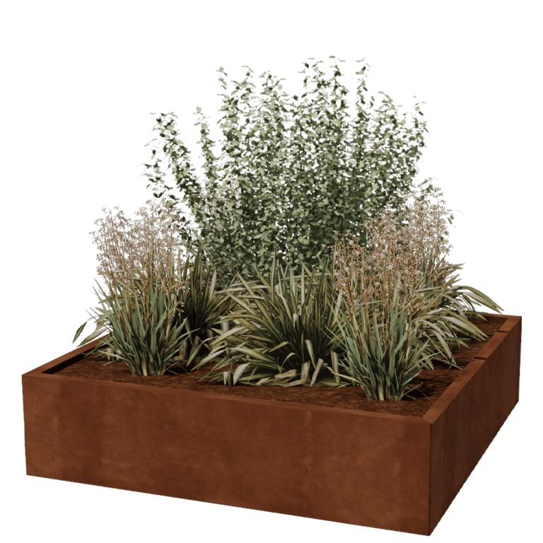 Ζαρντινιέρα από χάλυβα corten Μαϊάμι 120 x 120 cm