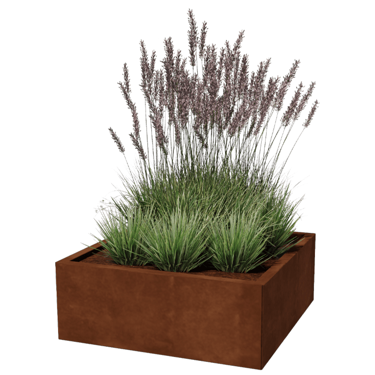Ζαρντινιέρα από χάλυβα corten Μαϊάμι 80 x 80 cm