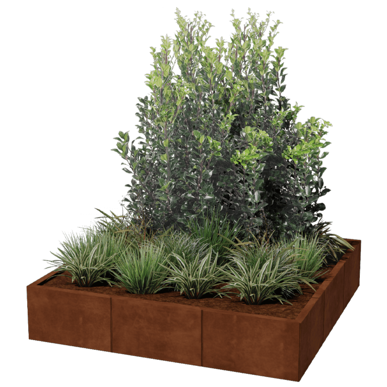 Ζαρντινιέρα από χάλυβα corten Μαϊάμι xxl 150 x 150 cm