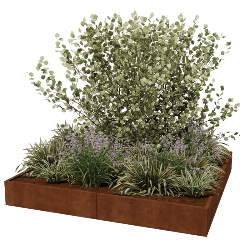 Ζαρντινιέρα από χάλυβα corten Μαϊάμι xxl 240 x 240 cm