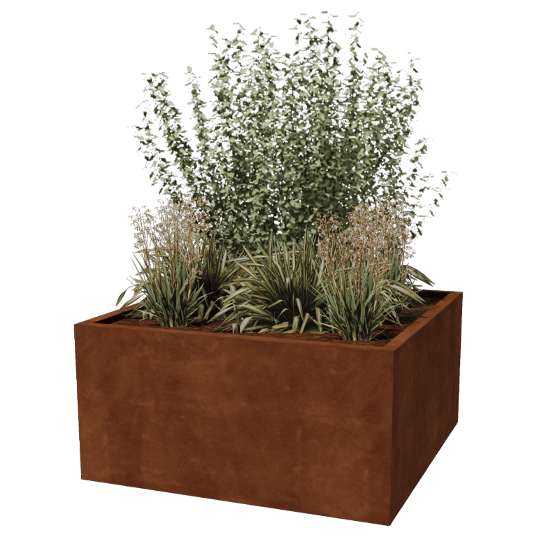Συγκολλημένη ζαρντινιέρα από ατσάλι corten Montana 120 x 120 x 60 cm