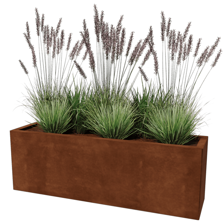 Ζαρντινιέρα από χάλυβα corten Τέξας 30 x 120 cm