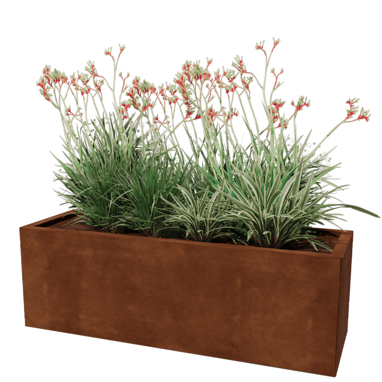 Ζαρντινιέρα από χάλυβα corten Τέξας 40 x 120 cm