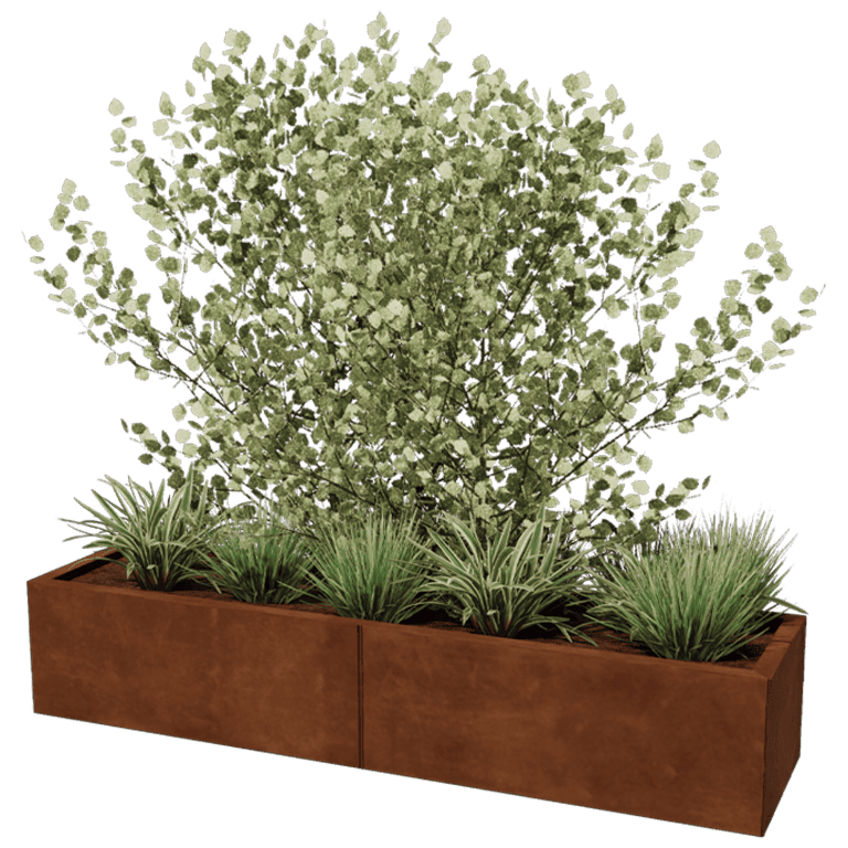 Ζαρντινιέρα από χάλυβα corten Texas xxl 160 x 40 cm