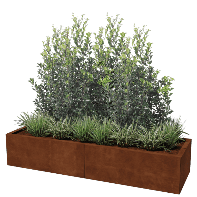 Ζαρντινιέρα από χάλυβα corten Texas xxl 160 x 50 cm