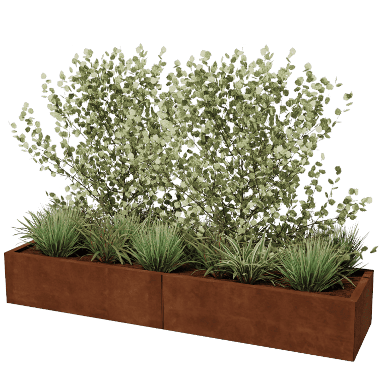 Ζαρντινιέρα από χάλυβα corten Texas xxl 200 x 50 cm