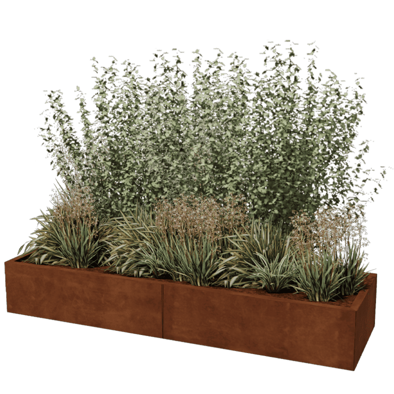 Ζαρντινιέρα από χάλυβα corten Texas xxl 200 x 60 cm