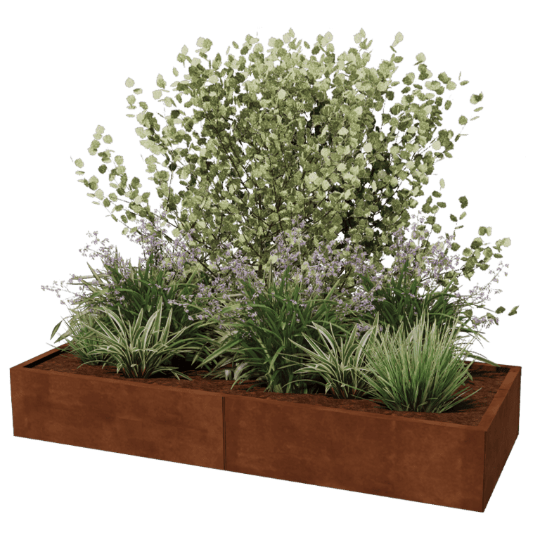 Ζαρντινιέρα από χάλυβα corten Texas xxl 200 x 80 cm