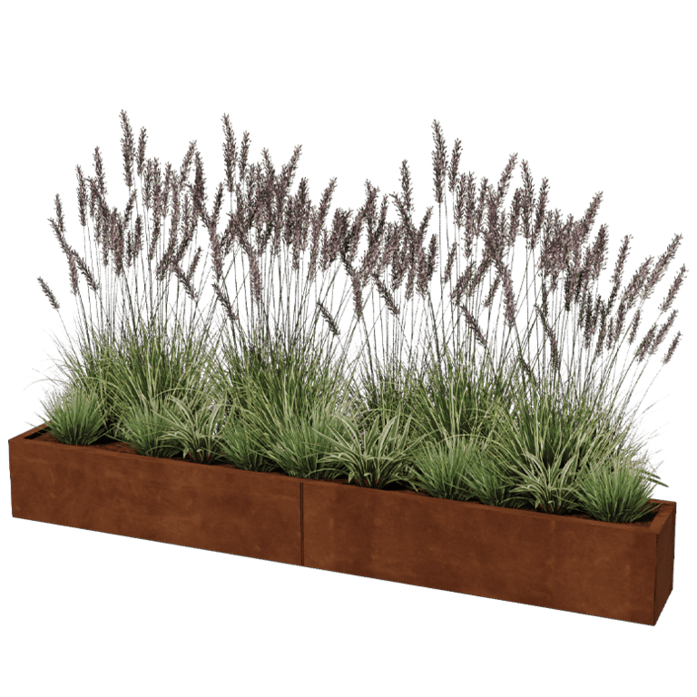 Ζαρντινιέρα από χάλυβα corten Texas xxl 240 x 30 cm