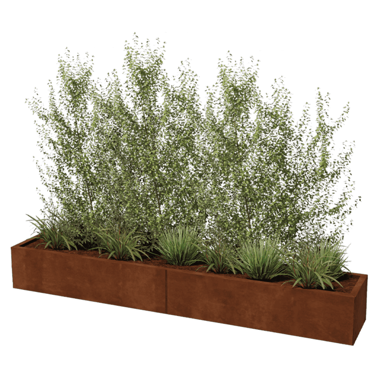Ζαρντινιέρα από χάλυβα corten Texas xxl 240 x 40 cm