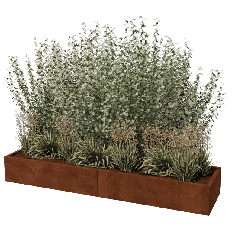 Ζαρντινιέρα από χάλυβα corten Texas xxl 240 x 60 cm