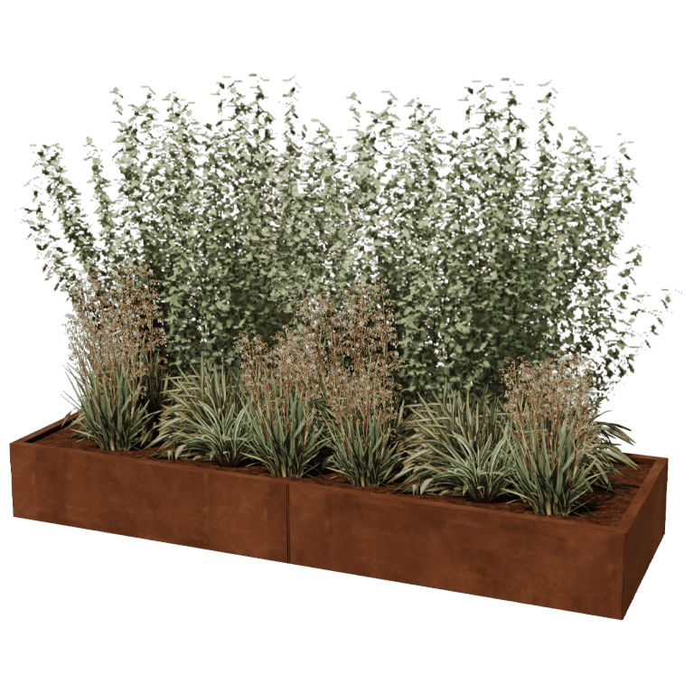 Ζαρντινιέρα από χάλυβα corten Texas xxl 240 x 80 cm