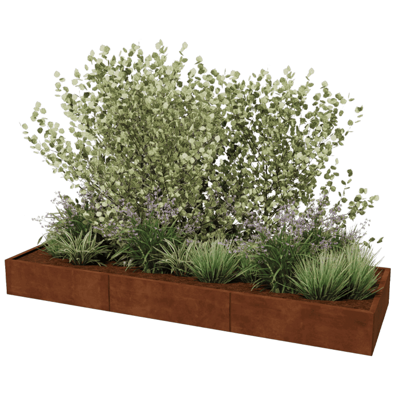 Ζαρντινιέρα από χάλυβα corten Texas xxl 300 x 100 cm