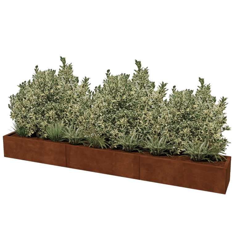 Ζαρντινιέρα από χάλυβα corten Texas xxl 300 x 40 cm