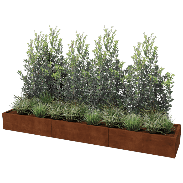 Ζαρντινιέρα από χάλυβα corten Texas xxl 300 x 60 cm