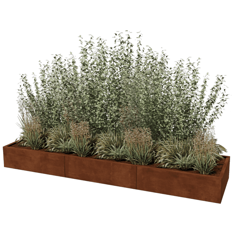 Ζαρντινιέρα από χάλυβα corten Texas xxl 300 x 80 cm