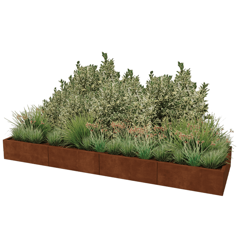 Ζαρντινιέρα από χάλυβα corten Texas xxl 320 x 100 cm