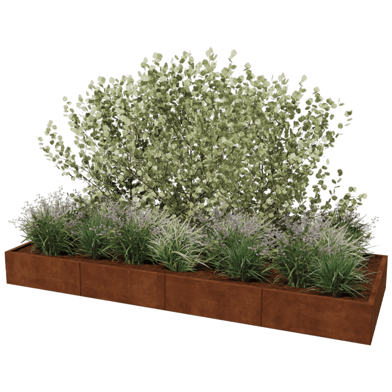Ζαρντινιέρα από χάλυβα corten Texas xxl 320 x 120 cm
