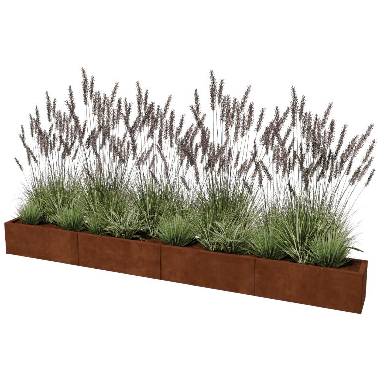 Ζαρντινιέρα από χάλυβα corten Texas xxl 320 x 30 cm