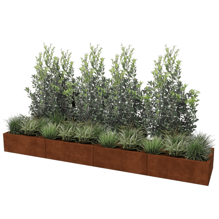 Ζαρντινιέρα από χάλυβα corten Texas xxl 320 x 60 cm