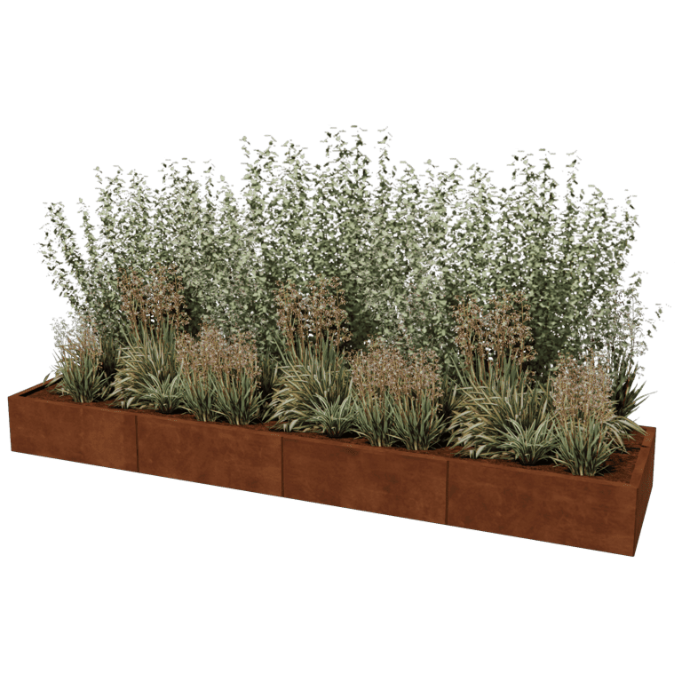 Ζαρντινιέρα από χάλυβα corten Texas xxl 320 x 80 cm