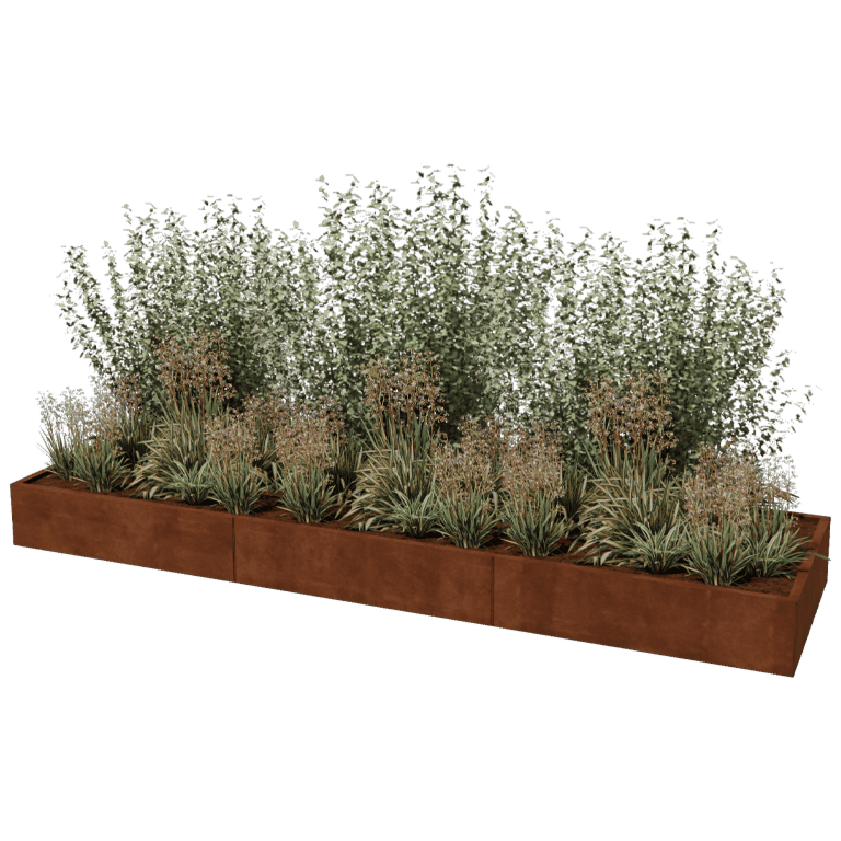 Ζαρντινιέρα από χάλυβα corten Texas xxl 360 x 100 cm