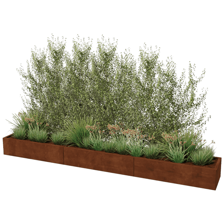 Ζαρντινιέρα από χάλυβα corten Texas xxl 360 x 50 cm