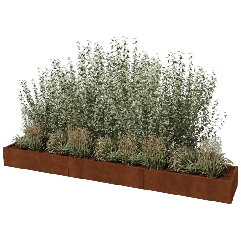 Ζαρντινιέρα από χάλυβα corten Texas xxl 360 x 60 cm