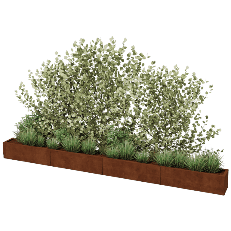 Ζαρντινιέρα από χάλυβα corten Texas xxl 400 x 30 cm