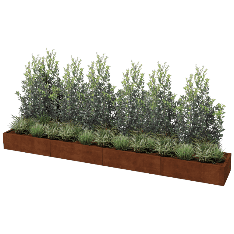 Ζαρντινιέρα από χάλυβα corten Texas xxl 400 x 60 cm