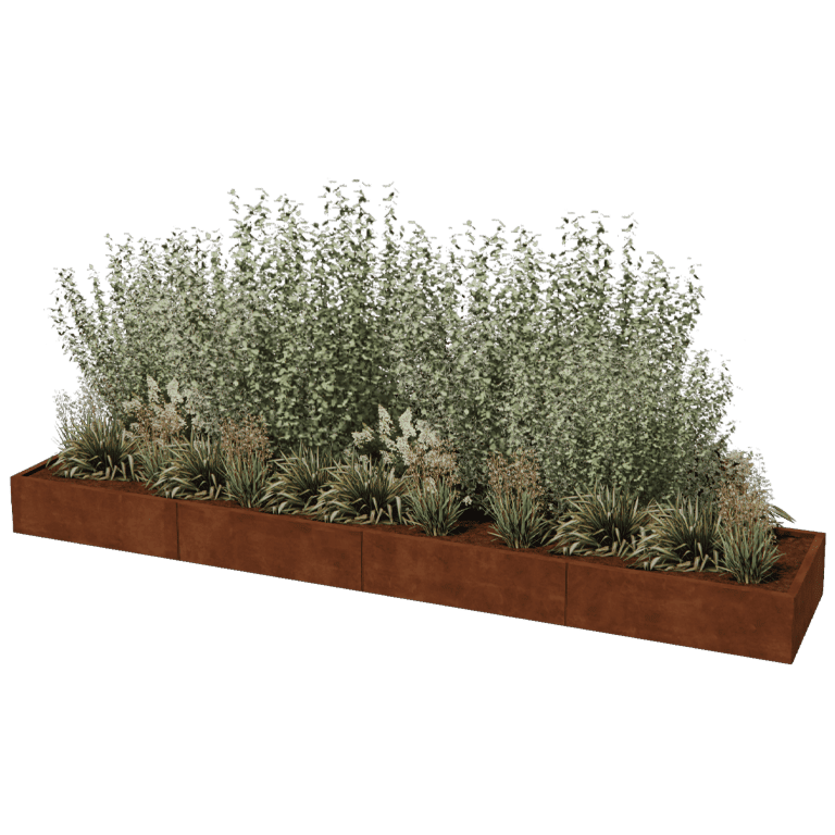 Ζαρντινιέρα από χάλυβα corten Texas xxl 400 x 80 cm