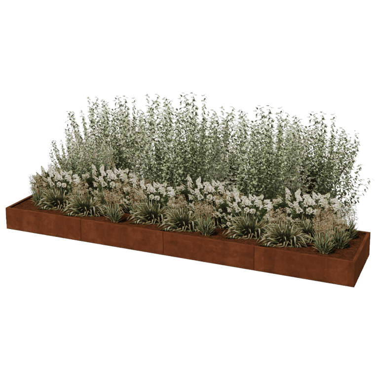 Ζαρντινιέρα από χάλυβα corten Texas xxl 480 x 100 cm