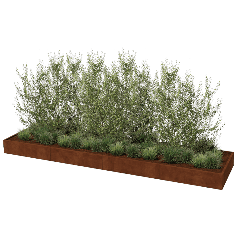 Ζαρντινιέρα από χάλυβα corten Texas xxl 480 x 120 cm