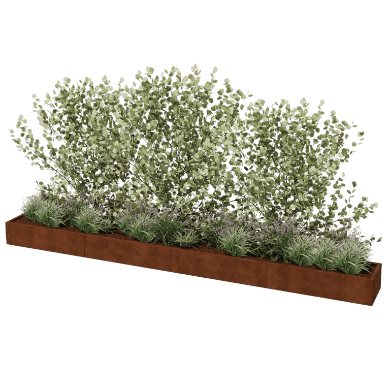 Ζαρντινιέρα από χάλυβα corten Texas xxl 480 x 50 cm