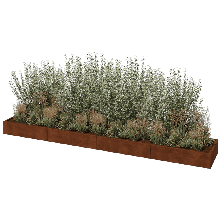 Ζαρντινιέρα από χάλυβα corten Texas xxl 480 x 80 cm