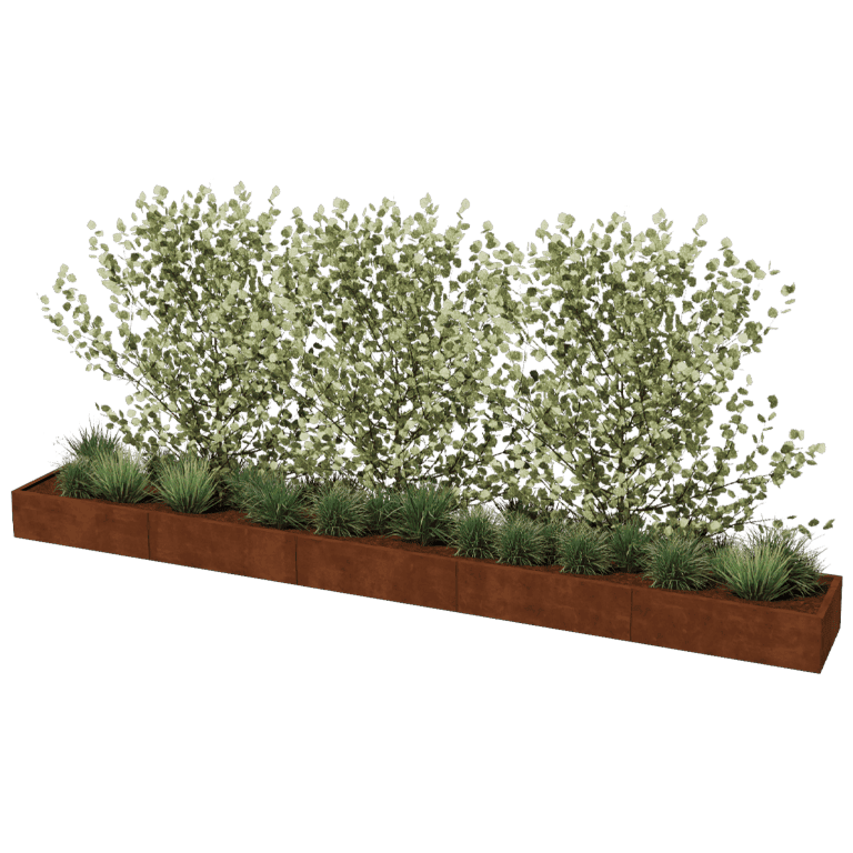 Ζαρντινιέρα από χάλυβα corten Texas xxl 500 x 60 cm