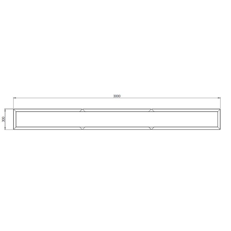 Ζαρντινιέρα από χάλυβα corten Texas xxl 300 x 30 cm