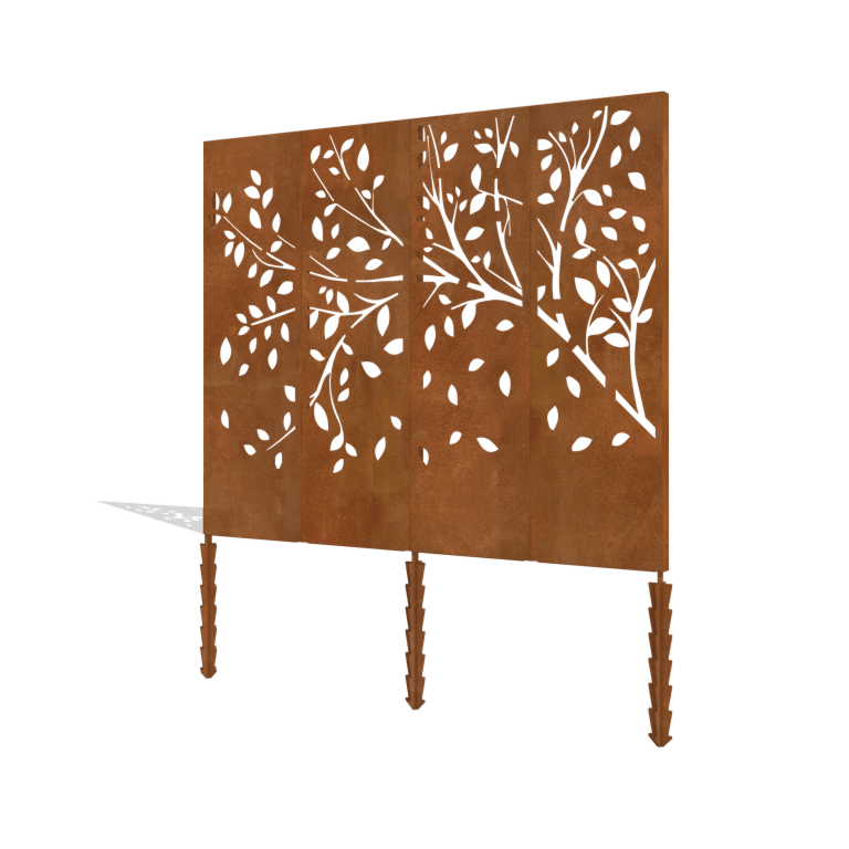 Πλήρες σετ δέντρων από χάλυβα Corten 240 x 6 x 190 cm