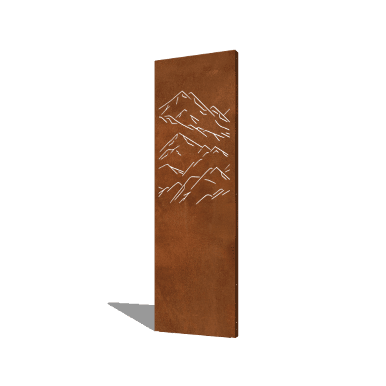 Πάνελ από ατσάλι corten βουνά σύνθεση 1 60 x 6 x 190 cm