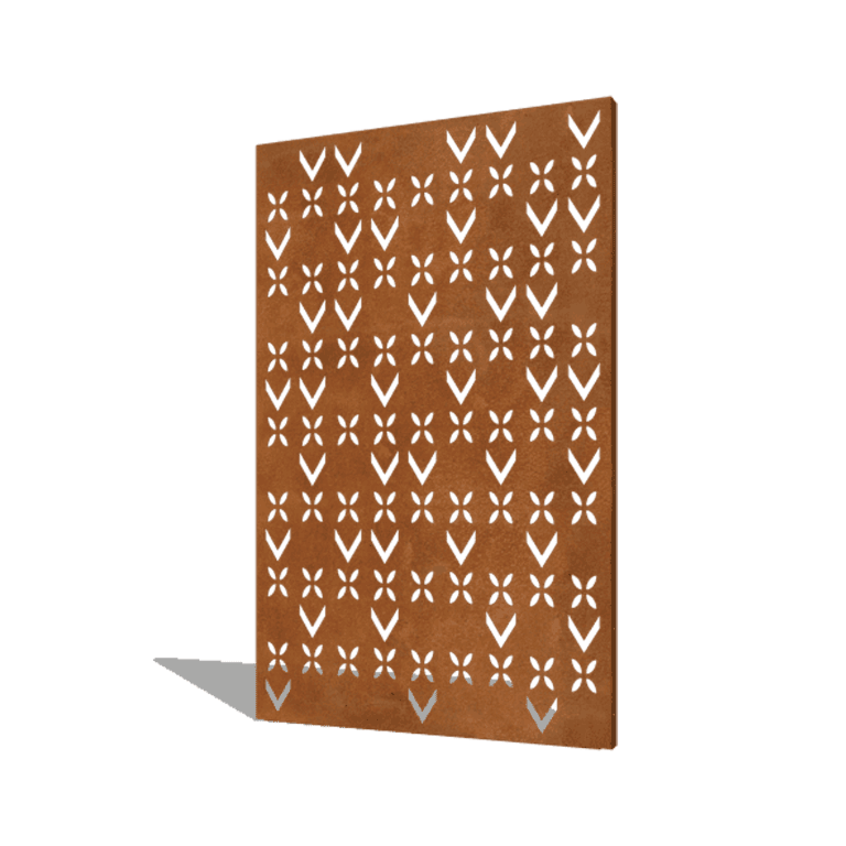 Πάνελ από ατσάλι corten μοτίβο οροφής σύνθεση 5 120 x 6 x 190 cm
