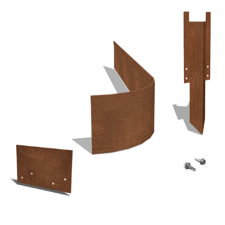 Χωρίσματα γκαζόν από ατσάλι corten επίπεδο FLEX 23 cm πλήρες σετ ανά 24 μέτρα