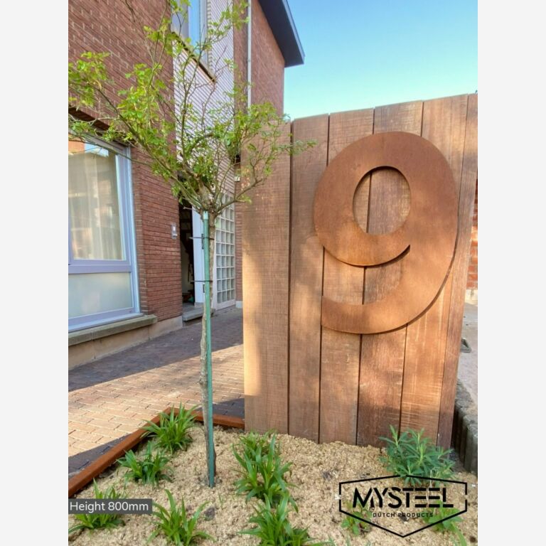 Αριθμός από ατσάλι corten 1 - 80 cm