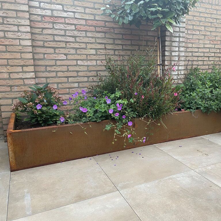 Τοιχίο αντιστήριξης από ατσάλι corten ίσιο 200 cm (ύψος 30 cm)