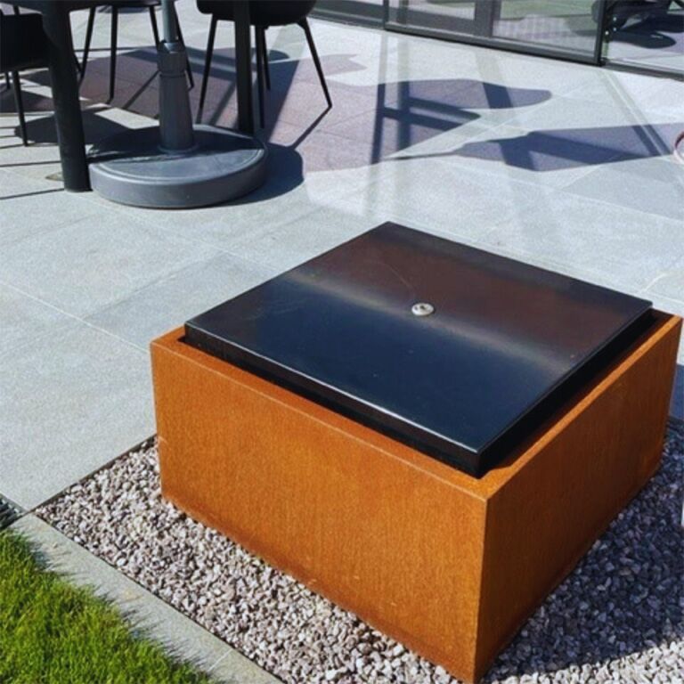 Συντριβάνι από ατσάλι corten 80 x 80 x 40 cm