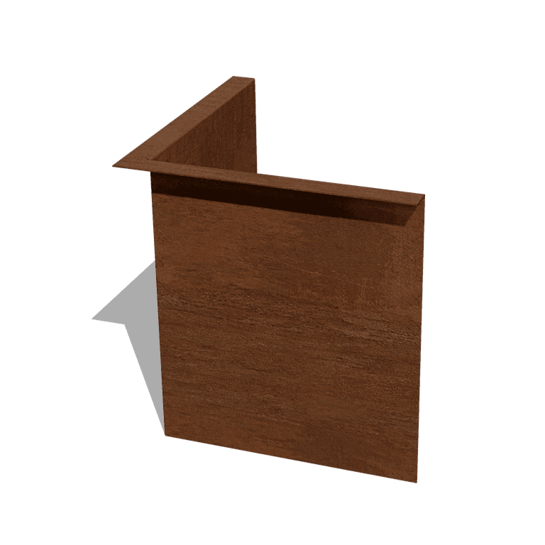 Χωρίσματα γκαζόν από ατσάλι corten γωνιακό 34 cm εσωτερική γωνία
