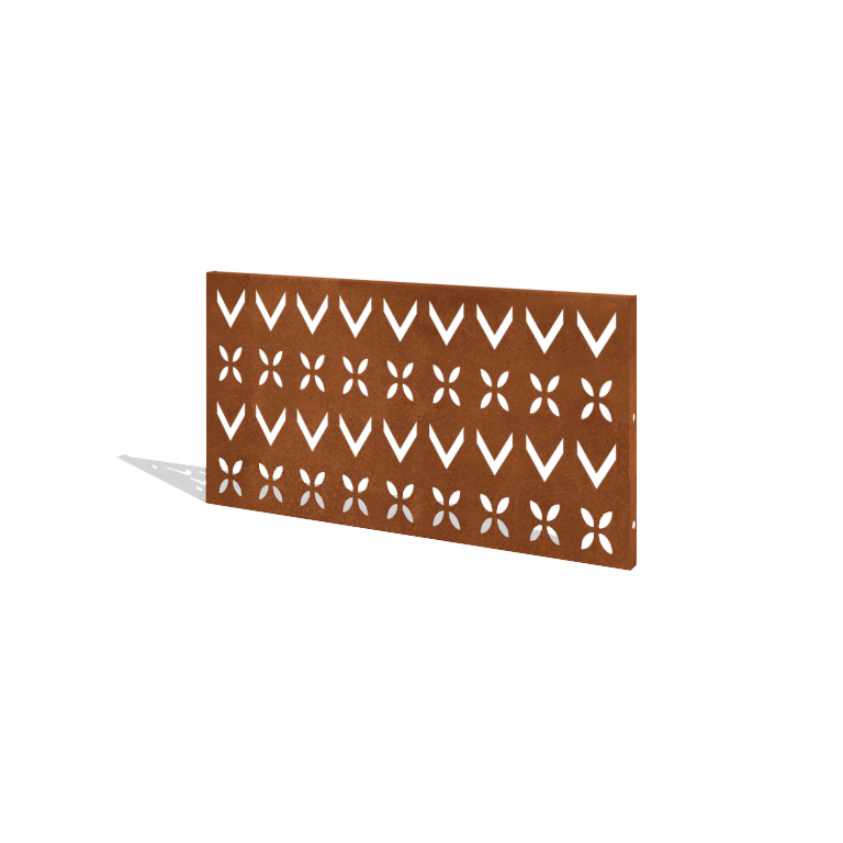 Φράχτης κηπου από χάλυβα corten H πάνελ V 120 x 63,3 cm