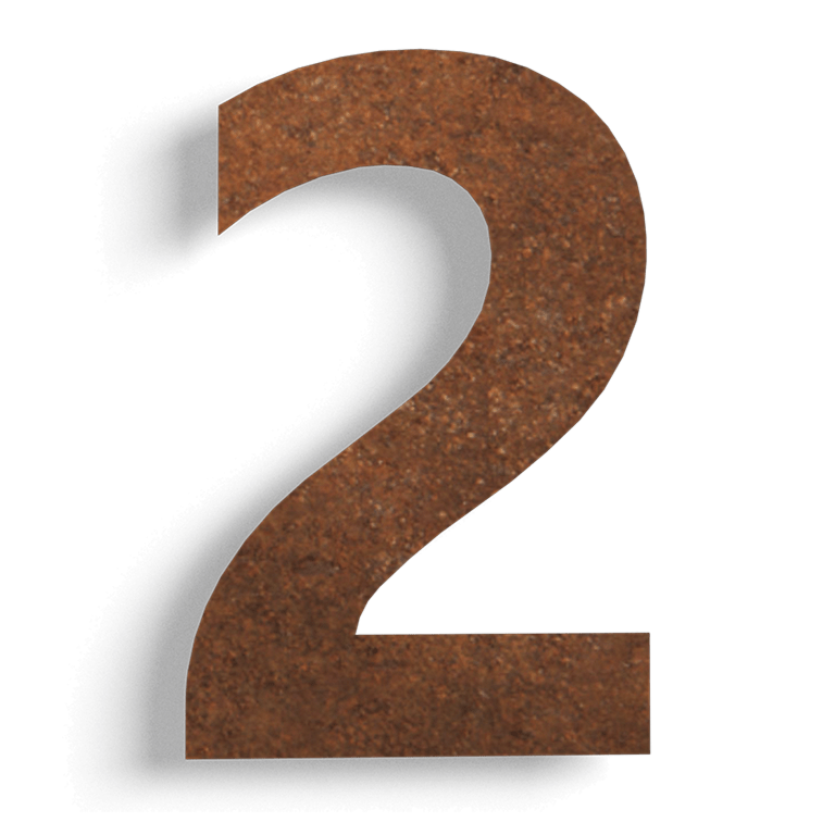 αριθμός σπιτιού Χάλυβας Corten (πλάκα) 2 - 15 cm