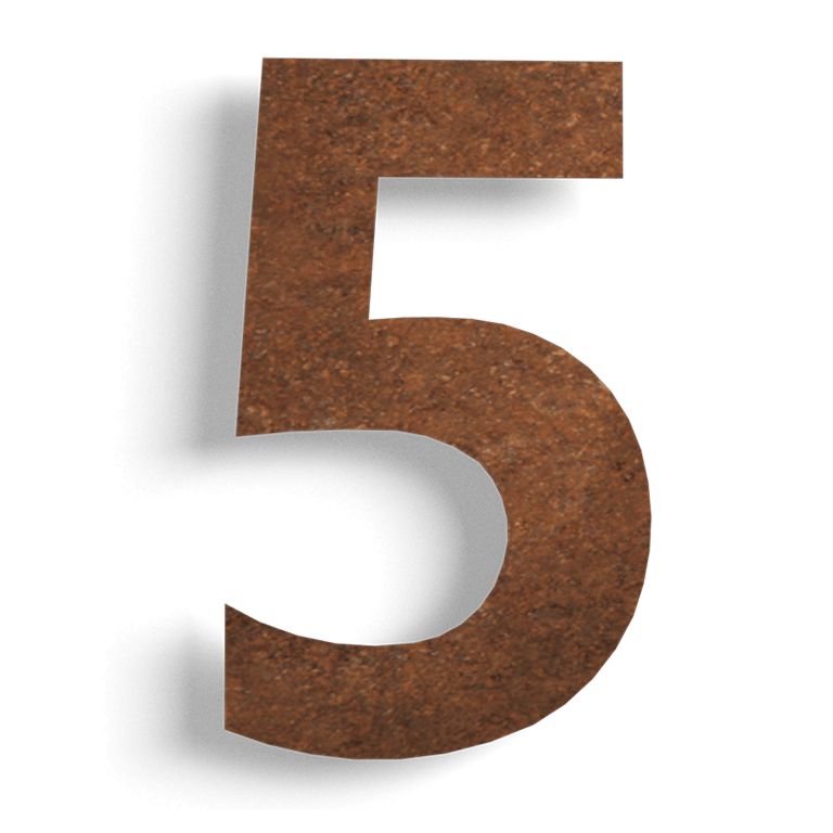 Αριθμός από ατσάλι corten 5 - 30 cm