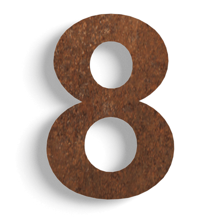 Αριθμός από ατσάλι corten 8 - 80 cm